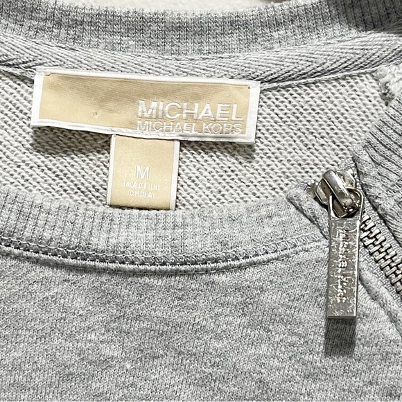 MICHAEL MICHAEL KORS Women’s Gray Pullover Grommet & Zipper Detail Sweatshirt M - Picture 4 of 7